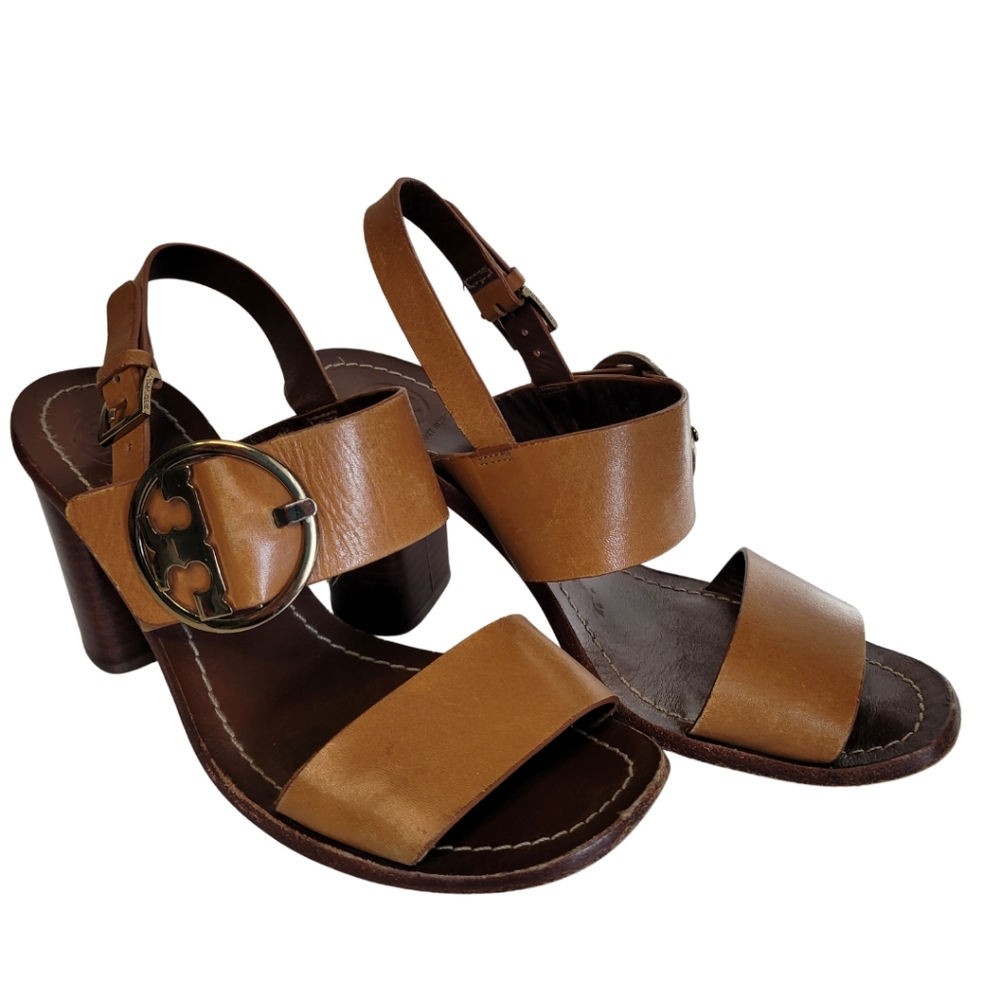 Tory Burch Thames Brown Sandals Sz 7 1/2 - Picture 2 of 3